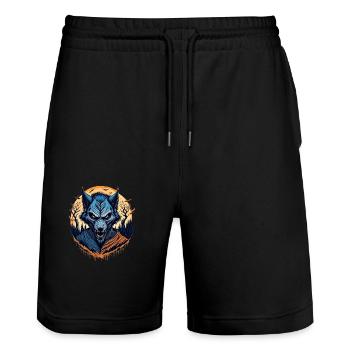 Gruseliges Halloween-partykostüm Werwolf - Stanley/Stella Trainer Unisex Organic Jogging Shorts - black - Front - Nik (191cm) & Marisol (170cm)