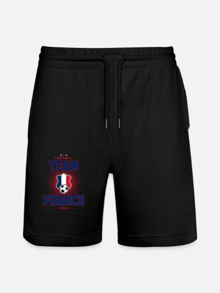 Team France - Stanley/Stella Trainer Unisex Organic Jogging Shorts - black