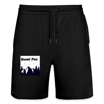 Natur Logo - Stanley/Stella Unisex Bio Joggingshorts Trainer  - Schwarz - Vorne - Nik (191cm) & Marisol (170cm)