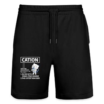 Cation - Short de jogging bio TRAINER Stanley/Stella unisexe - noir - Devant - Nik (191cm) & Marisol (170cm)