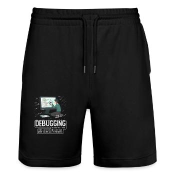 Debugging - Stanley/Stella Trainer Unisex Organic Jogging Shorts - black - Front - Nik (191cm) & Marisol (170cm)