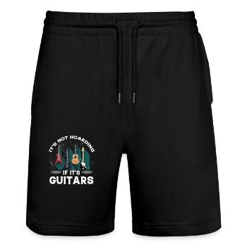 Es ist kein Horten, wenn es Gitarren sind - Stanley/Stella Unisex Bio Joggingshorts Trainer  - Schwarz - Vorne - Nik (191cm) & Marisol (170cm)