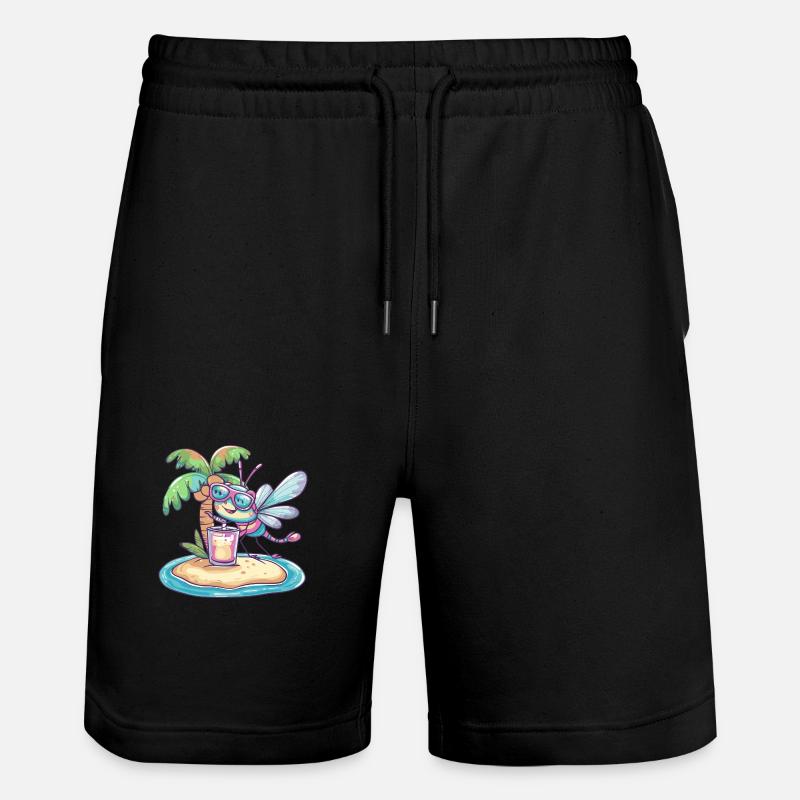 Dragonfly Summer Beach Comic - Stanley/Stella Trainer Unisex Organic Jogging Shorts - black