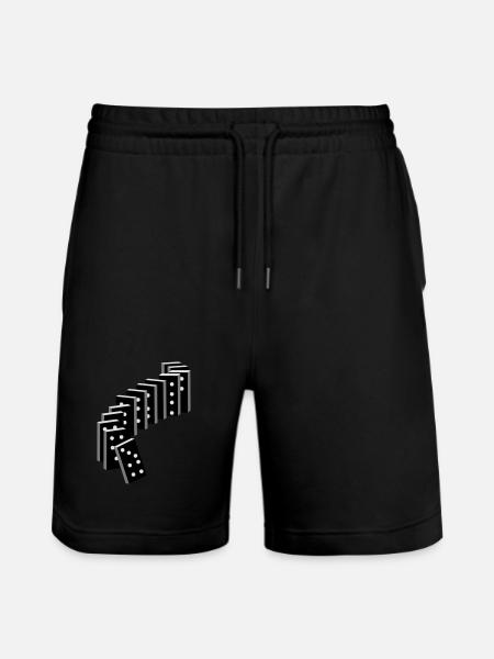 tile-based game with dominoes - Stanley/Stella Trainer Unisex Organic Jogging Shorts - black