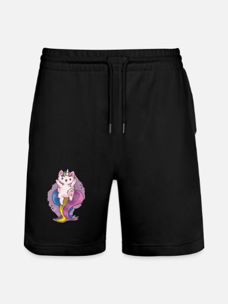 Kitty Katacorn is Happy - Stanley/Stella Trainer Unisex Organic Jogging Shorts - black