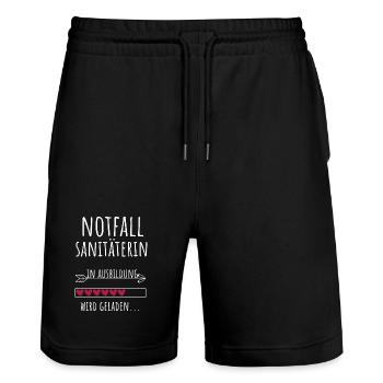 Notfallsanitäterin in Ausbildung Geschenk - Stanley/Stella Unisex Bio Joggingshorts Trainer  - Schwarz - Vorne - Nik (191cm) & Marisol (170cm)