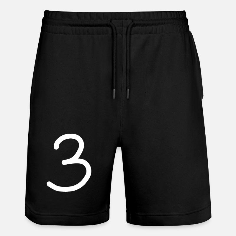 3 Numéro trois blanc Anniversaire - Short de jogging bio TRAINER Stanley/Stella unisexe - noir