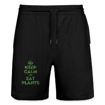 Restez calme et mangez des plantes - Short de jogging bio TRAINER Stanley/Stella unisexe - noir - Devant - Nik (191cm) & Marisol (170cm)