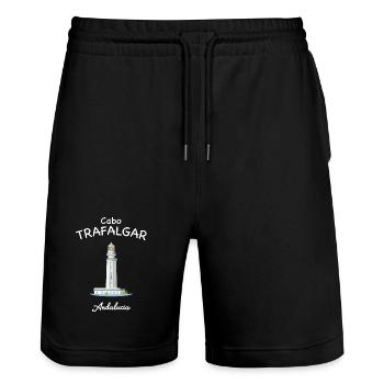 Leuchtturm Kap von Trafalgar, Andalusien, Spanien - Stanley/Stella Unisex Bio Joggingshorts Trainer  - Schwarz - Vorne - Nik (191cm) & Marisol (170cm)
