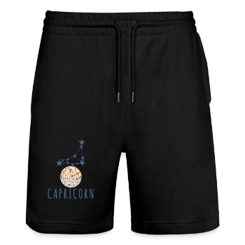 The constellation of Capricorn - Stanley/Stella Trainer Unisex Organic Jogging Shorts - black - Front - Nik (191cm) & Marisol (170cm)