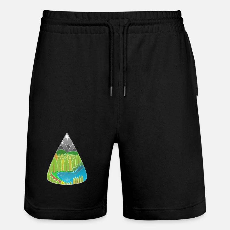 Alpen Bergsee Waldzauber - Stanley/Stella Unisex Bio Joggingshorts Trainer  - Schwarz