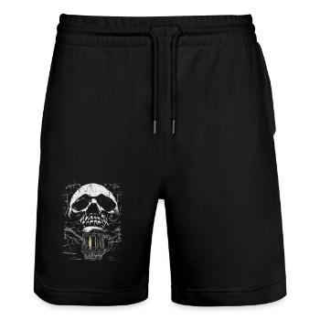 Skull Beer Mug Gothic - Stanley/Stella Trainer Unisex Organic Jogging Shorts - black - Front - Nik (191cm) & Marisol (170cm)