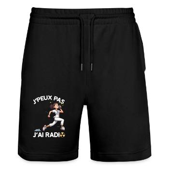 J'peux pas J'ai Radio Citation drôle Radiologie - Short de jogging bio TRAINER Stanley/Stella unisexe - noir - Devant - Nik (191cm) & Marisol (170cm)