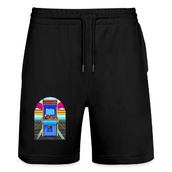 Arcade - Stanley/Stella Unisex Bio Joggingshorts Trainer  - Schwarz - Vorne - Nik (191cm) & Marisol (170cm)