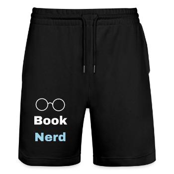 Book nerd - Short de jogging bio TRAINER Stanley/Stella unisexe - noir - Devant - Nik (191cm) & Marisol (170cm)