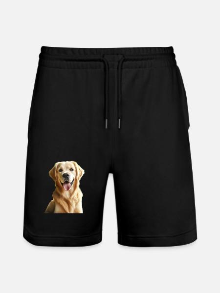 Un Golden Retriever heureux - Short de jogging bio TRAINER Stanley/Stella unisexe - noir