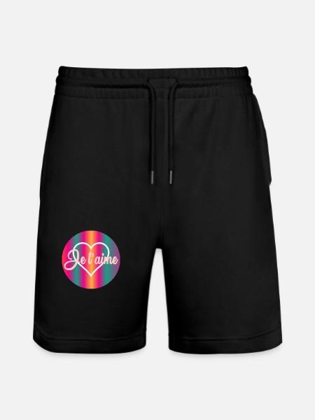 HEART I LOVE YOU - Stanley/Stella Trainer Unisex Organic Jogging Shorts - black