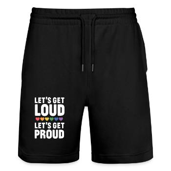 LGBT Pride Month - Let's get Loud, let's get proud - Stanley/Stella Unisex Bio Joggingshorts Trainer  - Schwarz - Vorne - Nik (191cm) & Marisol (170cm)