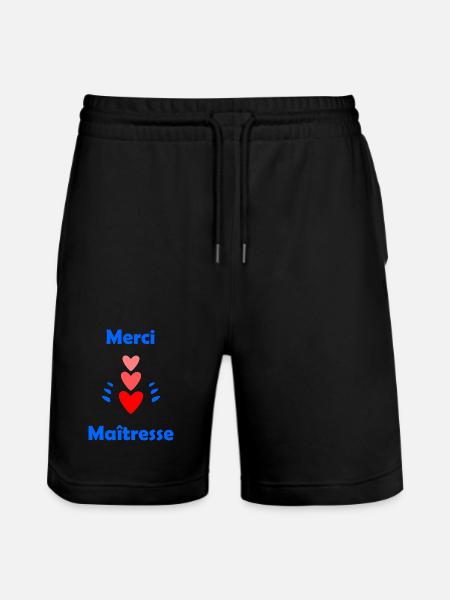MAÎTRESSE. MERCI. MERCI MAÎTRESSE - Short de jogging bio TRAINER Stanley/Stella unisexe - noir