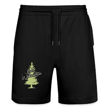 Merry Christmas Fir Forest Tree Spruce Symbol - Stanley/Stella Trainer Unisex Organic Jogging Shorts - black - Front - Nik (191cm) & Marisol (170cm)