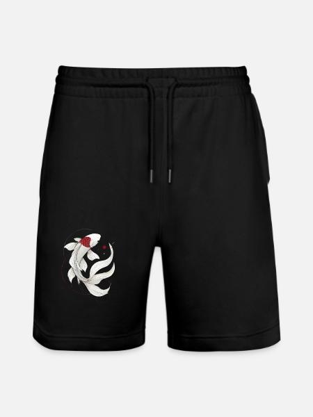 Elegant Koi Fish Illustration - Stanley/Stella Trainer Unisex Organic Jogging Shorts - black