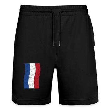 drapeau néerlandais vintage - Short de jogging bio TRAINER Stanley/Stella unisexe - noir - Devant - Nik (191cm) & Marisol (170cm)
