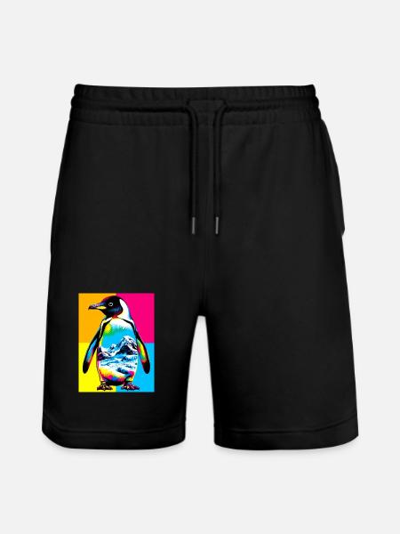 penguin - Stanley/Stella Trainer Unisex Organic Jogging Shorts - black