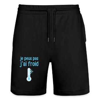 Je peux pas j'ai froid - Short de jogging bio TRAINER Stanley/Stella unisexe - noir - Devant - Nik (191cm) & Marisol (170cm)
