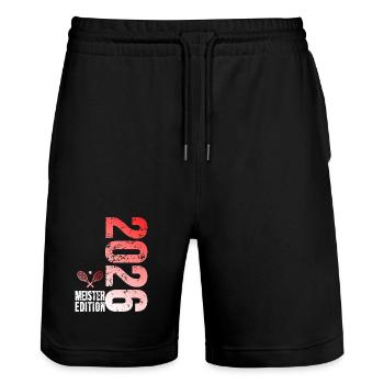 Tennis Master Edition 2026 red white - Stanley/Stella Trainer Unisex Organic Jogging Shorts - black - Front - Nik (191cm) & Marisol (170cm)