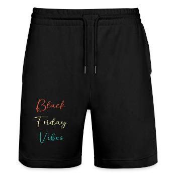 Kaufrausch Black Friday - Stanley/Stella Unisex Bio Joggingshorts Trainer  - Schwarz - Vorne - Nik (191cm) & Marisol (170cm)