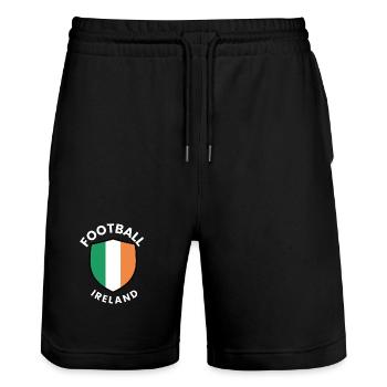 Ireland Coat Shield Football Motif - Stanley/Stella Trainer Unisex Organic Jogging Shorts - black - Front - Nik (191cm) & Marisol (170cm)
