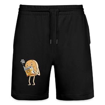 pancake - Stanley/Stella Trainer Unisex Organic Jogging Shorts - black - Front - Nik (191cm) & Marisol (170cm)