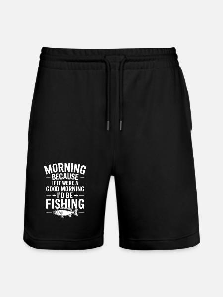 Morgendliche Angelzitat-Illustration - Stanley/Stella Unisex Bio Joggingshorts Trainer  - Schwarz