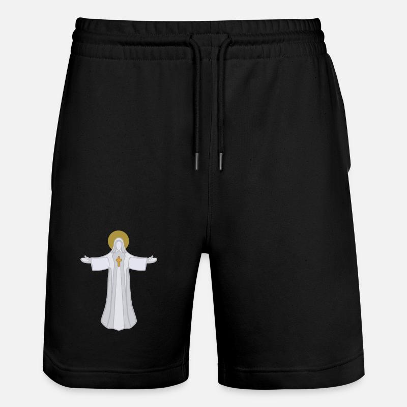 Saint Auréole Jésus à bras ouverts - Short de jogging bio TRAINER Stanley/Stella unisexe - noir