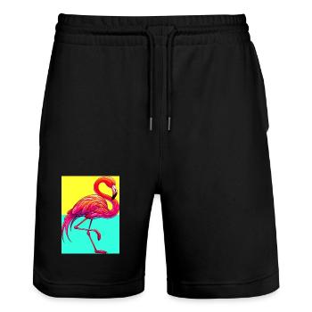 Flamant - Short de jogging bio TRAINER Stanley/Stella unisexe - noir - Devant - Nik (191cm) & Marisol (170cm)