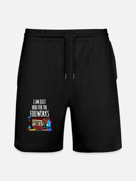 Pyro Lustiger Spruch Feuerwerk Silvester - Stanley/Stella Unisex Bio Joggingshorts Trainer  - Schwarz