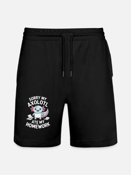 Axolotl Homework Heist - Stanley/Stella Trainer Unisex Organic Jogging Shorts - black
