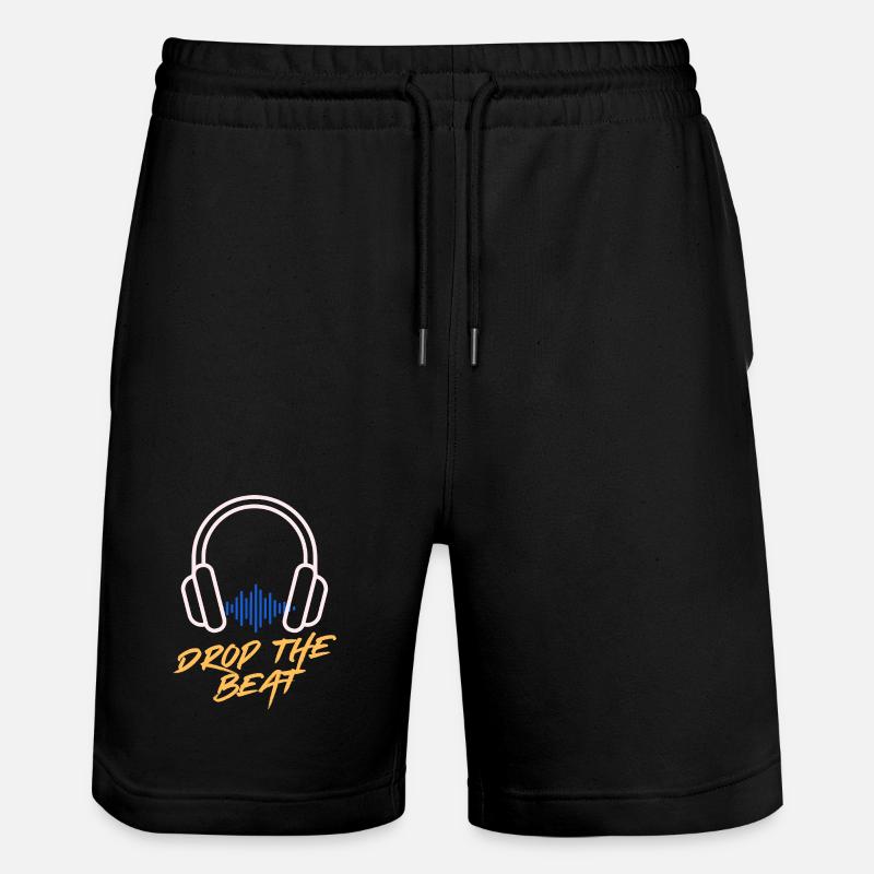 Waveform Drop the Beat Kopfhörer - Stanley/Stella Unisex Bio Joggingshorts Trainer  - Schwarz