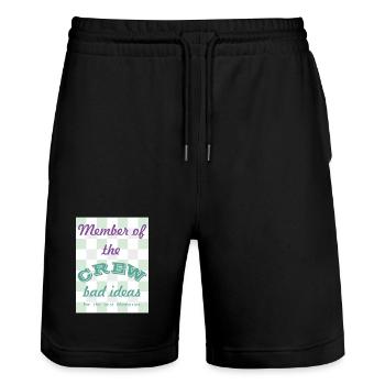 Crew-Mitglied: Schlechte Ideen - Stanley/Stella Unisex Bio Joggingshorts Trainer  - Schwarz - Vorne - Nik (191cm) & Marisol (170cm)
