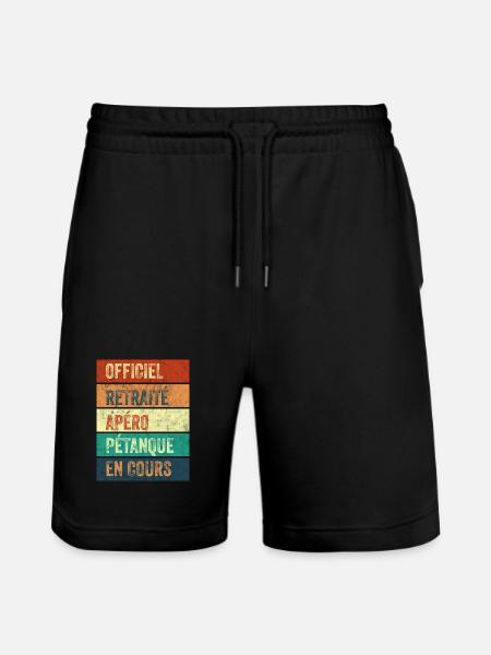 Retraite Apéro Pétanque - Short de jogging bio TRAINER Stanley/Stella unisexe - noir