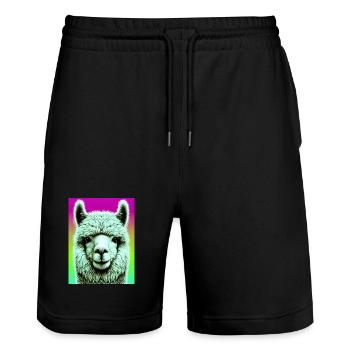 Alpaga - Short de jogging bio TRAINER Stanley/Stella unisexe - noir - Devant - Nik (191cm) & Marisol (170cm)