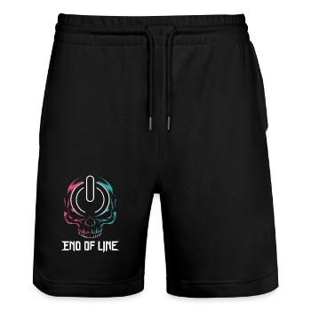  End Of Line Gamer Totenkopf Power Button Gaming - Stanley/Stella Unisex Bio Joggingshorts Trainer  - Schwarz - Vorne - Nik (191cm) & Marisol (170cm)