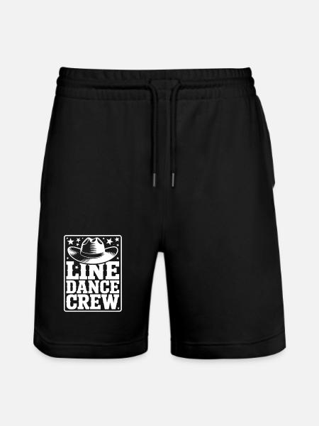 Line Dance Crew - Cowboy Silhouette - Stanley/Stella Unisex Bio Joggingshorts Trainer - Schwarz