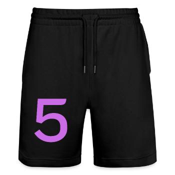 5 - Stanley/Stella Trainer Unisex Organic Jogging Shorts - black - Front - Nik (191cm) & Marisol (170cm)