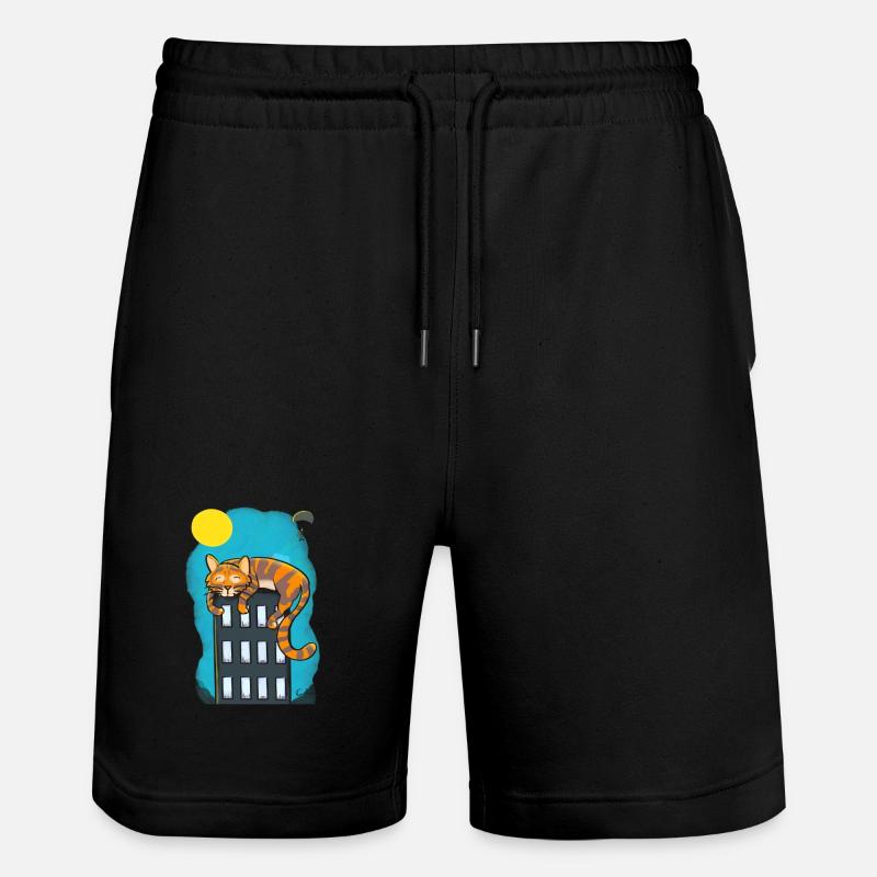 Chat sur gratte-ciel - Short de jogging bio TRAINER Stanley/Stella unisexe - noir