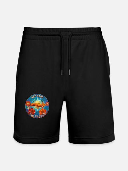 Nap Hard Tan Harder Tropical - Stanley/Stella Trainer Unisex Organic Jogging Shorts - black