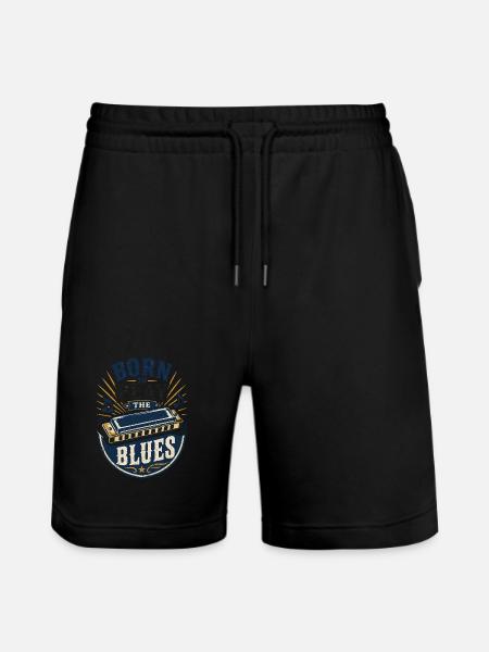 Instrument Harmonica Blues Music Musicians - Stanley/Stella Trainer Unisex Organic Jogging Shorts - black
