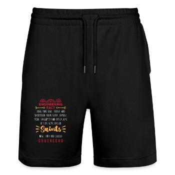 Ingenieur Student - Stanley/Stella Unisex Bio Joggingshorts Trainer  - Schwarz - Vorne - Nik (191cm) & Marisol (170cm)