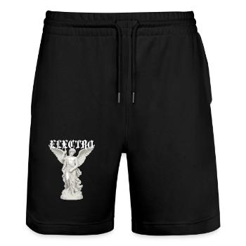 Elektro-Engel-Statue Gothic - Stanley/Stella Unisex Bio Joggingshorts Trainer  - Schwarz - Vorne - Nik (191cm) & Marisol (170cm)