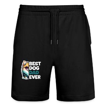 Best Dog Dad Ever - Pomeranian - Stanley/Stella Trainer Unisex Organic Jogging Shorts - black - Front - Nik (191cm) & Marisol (170cm)